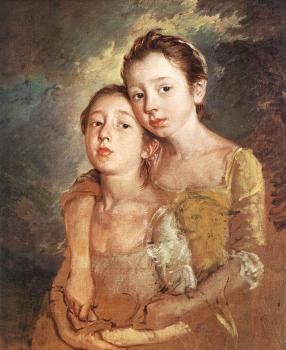 托馬斯 庚斯博羅 The Artist's Daughters with a Cat